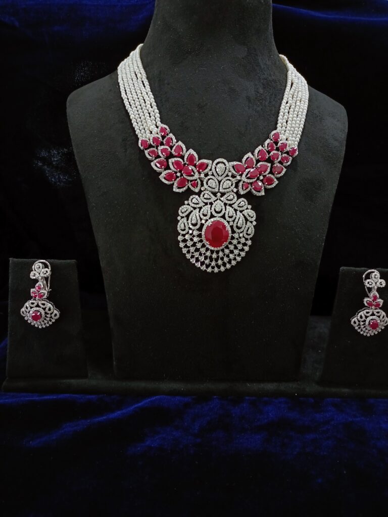 Royal Pearl Ruby Necklace