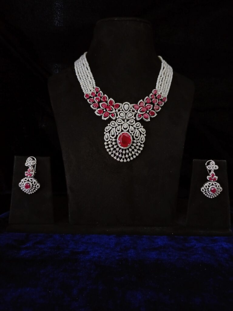 Royal Pearl Ruby Necklace