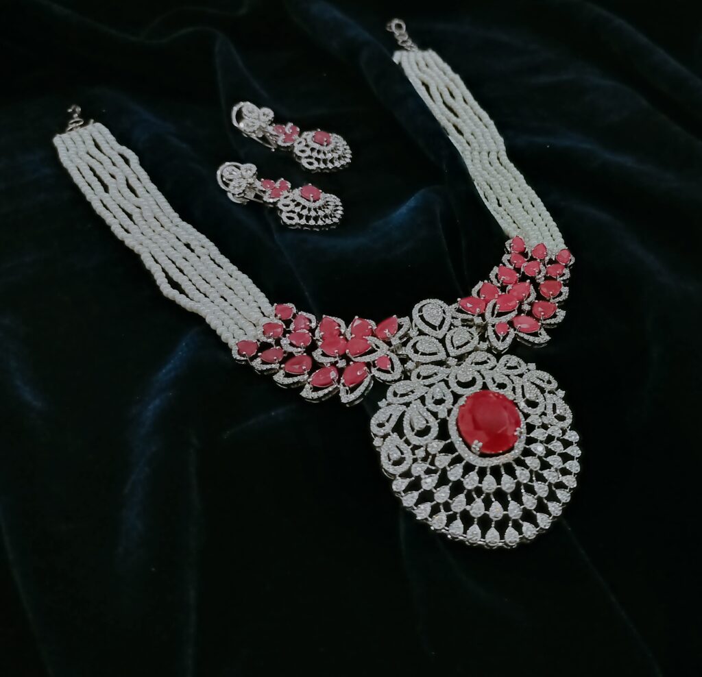 Royal Pearl Ruby Necklace