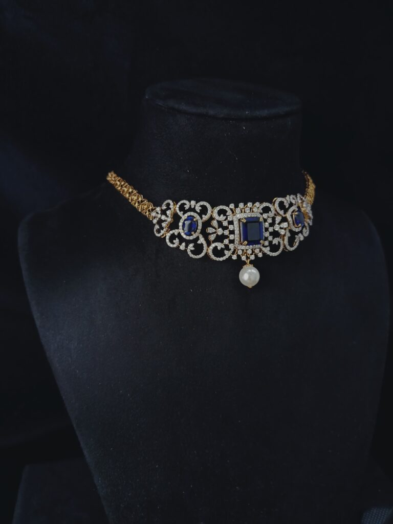 Sapphire Choker Charm Set