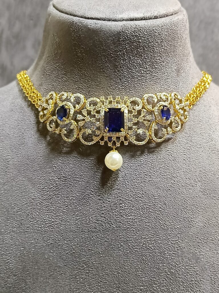 Sapphire Choker Charm Set