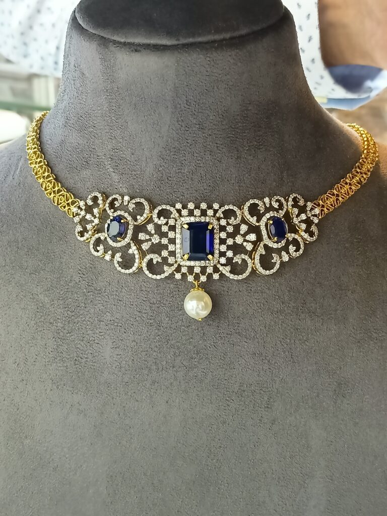Sapphire Choker Charm Set