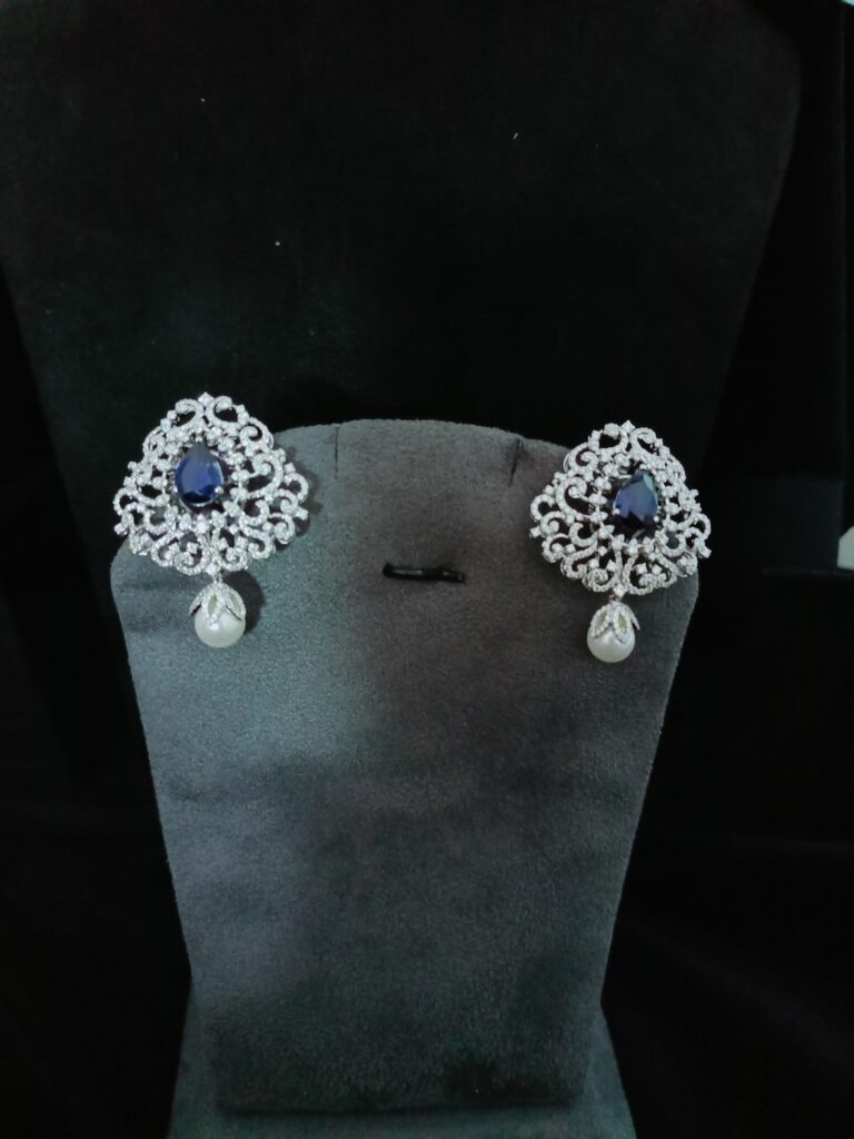 Sapphire Pearl Drop Earring