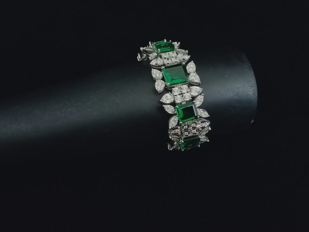 Green Arc Diamond Bracelet