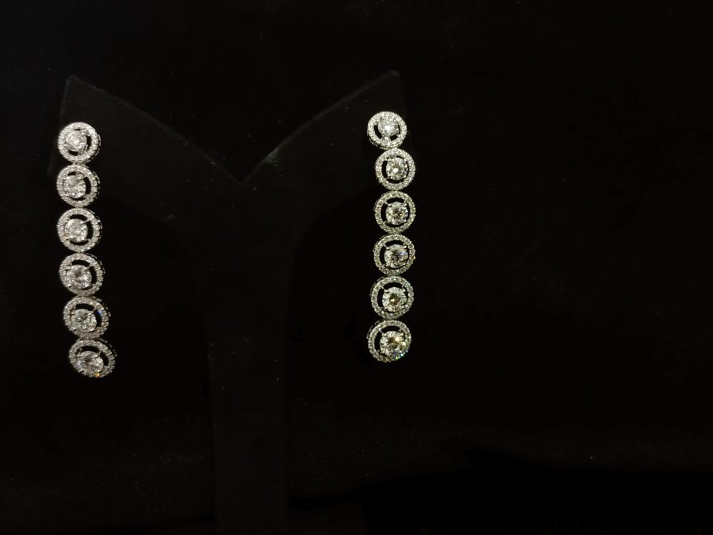 Dazzle Circular Elongated Earrings