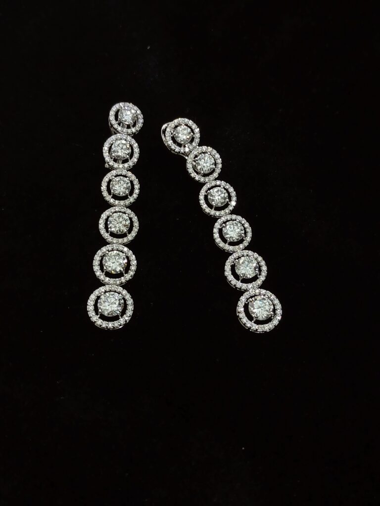 Dazzle Circular Elongated Earrings