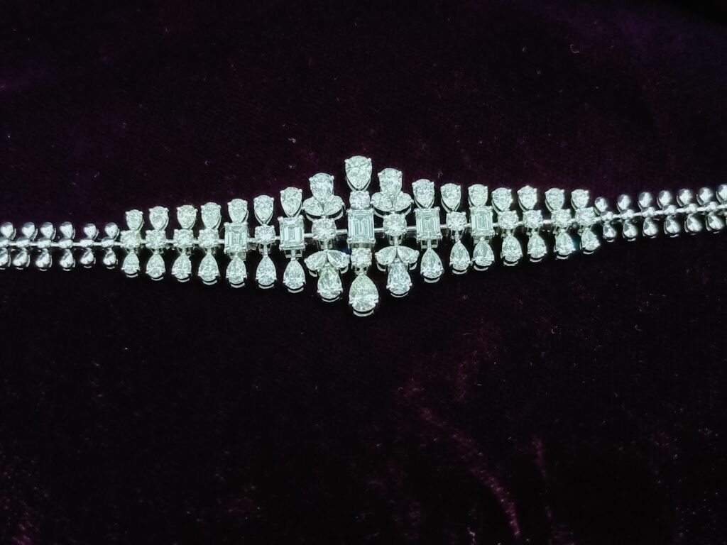 Cascade Diamond Tennis Bracelet With Choker