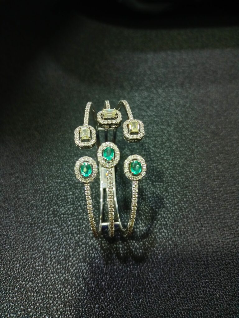 Twin Colour Halo Three Line Bracelet
