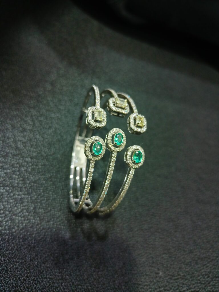 Twin Colour Halo Three Line Bracelet