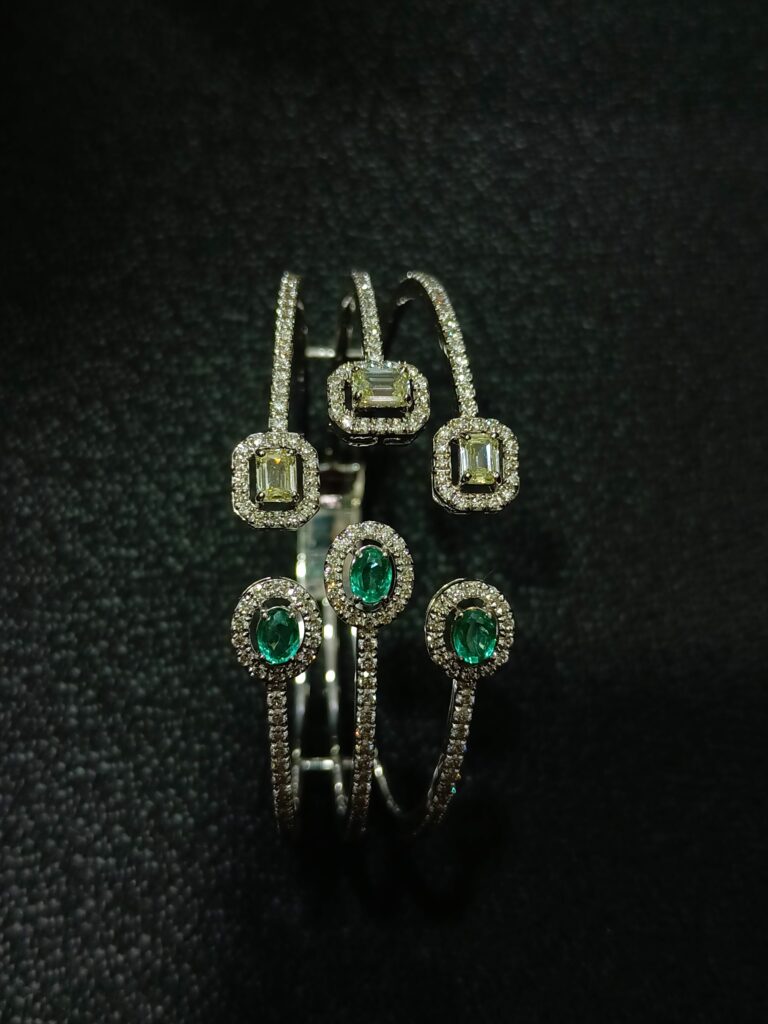 Twin Colour Halo Three Line Bracelet