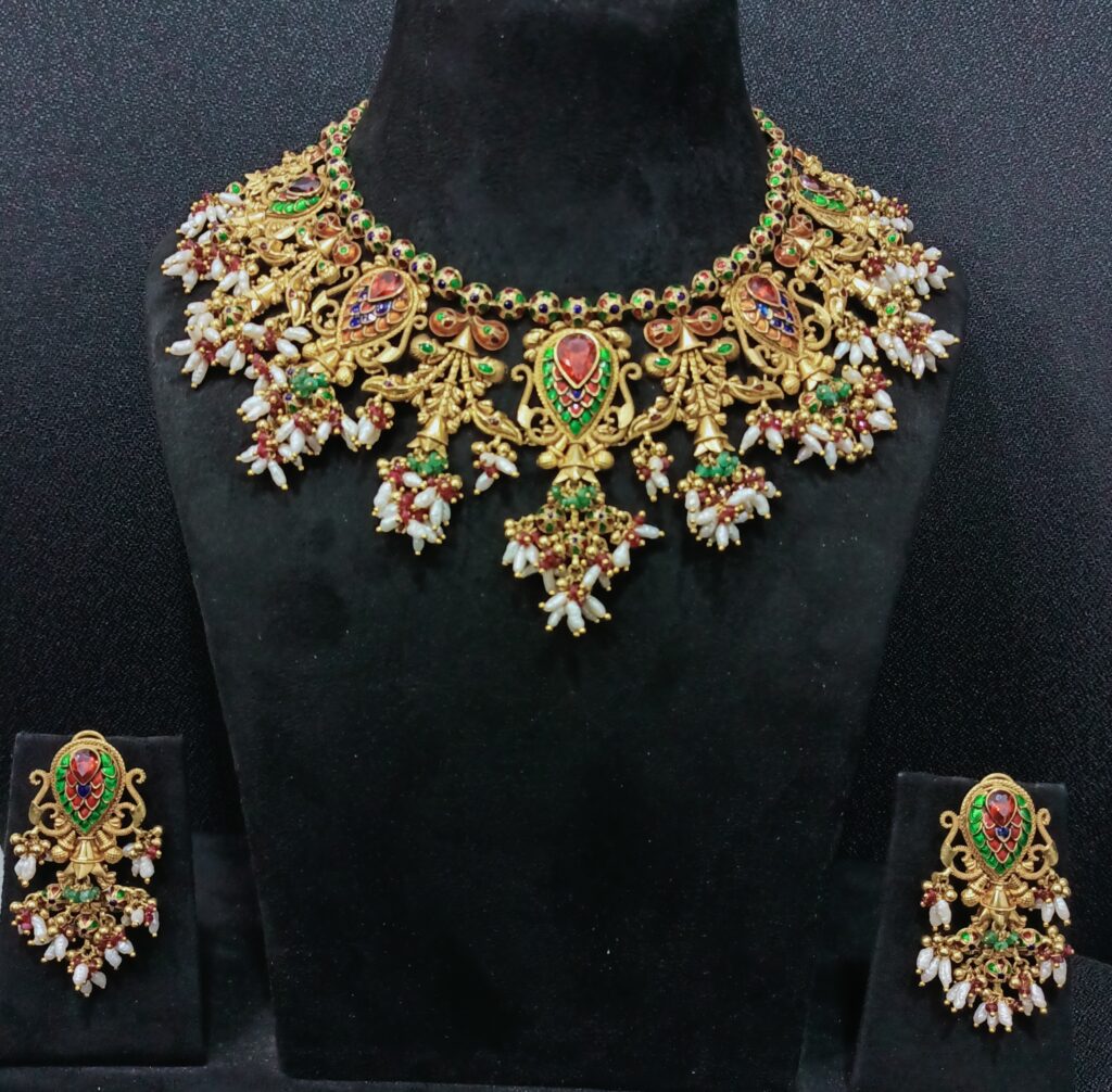 Guttapusalu Earrings With Necklace